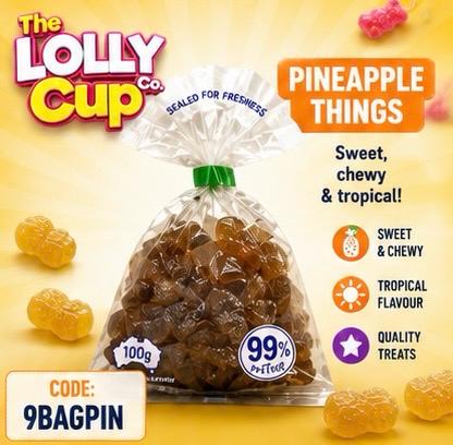The Lolly Cup Pineapple Things 100g