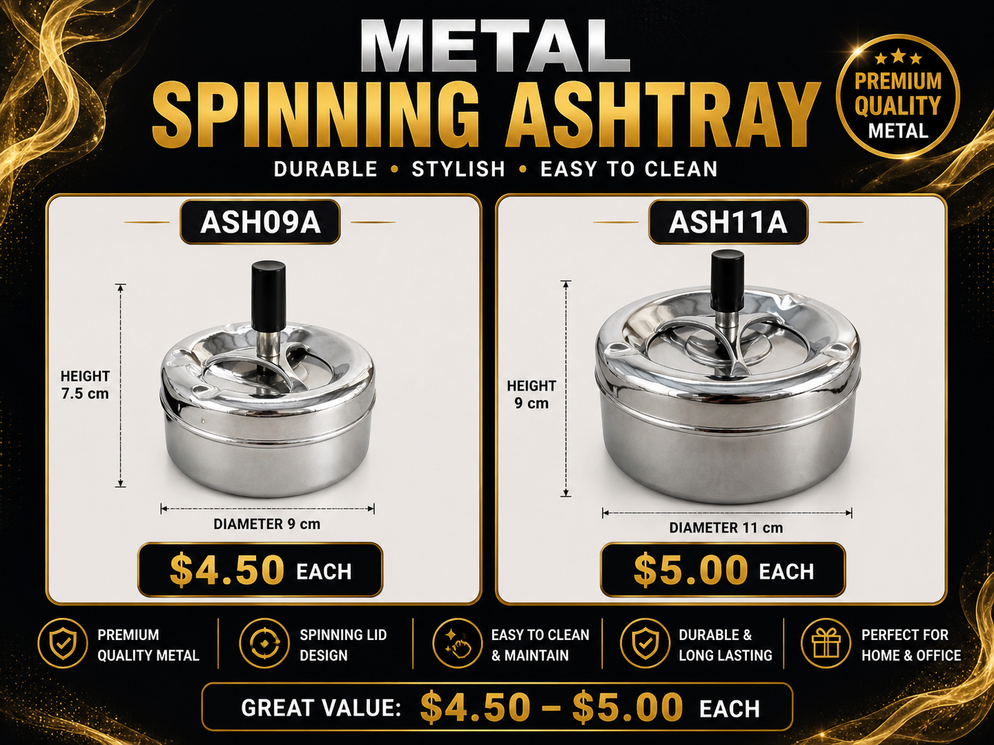 Metal Spinning Ashtray