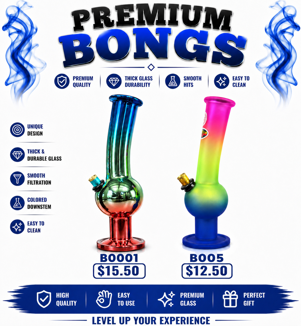 Premium Colour Glass Hookahs