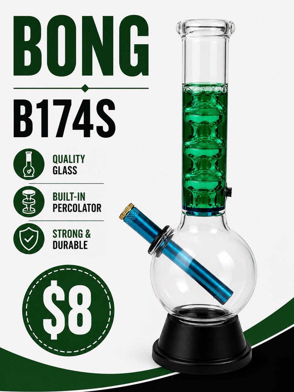 B174S Glass Waterpipe