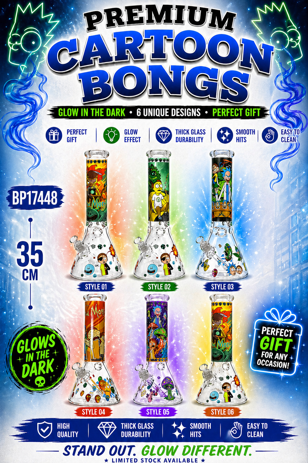 BP17448 Premium Cartoon Glass Hookah