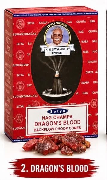 Satya Dragon's Blood Backflow Dhoop Cones