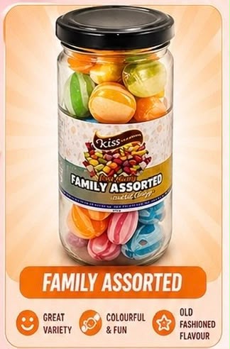 Kiss Family Assorted Lolly Jar