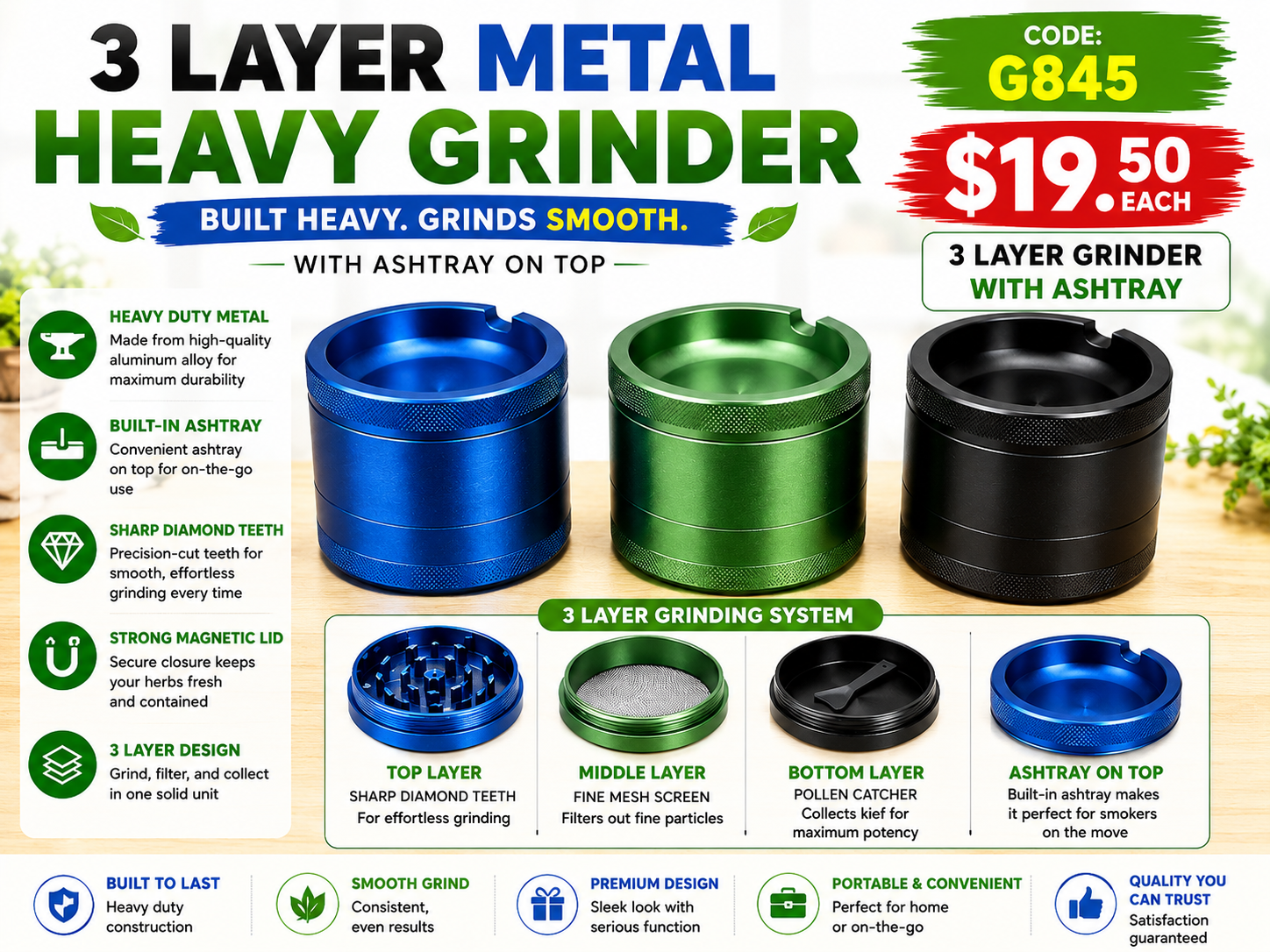 3 Layer Metal Heavy Grinder