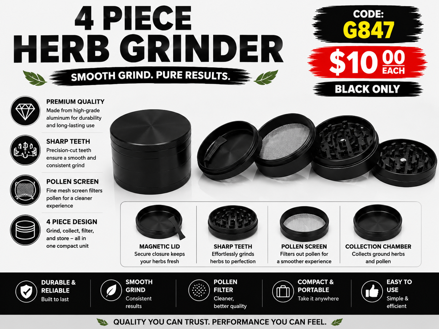 4 Piece Herb Grinder