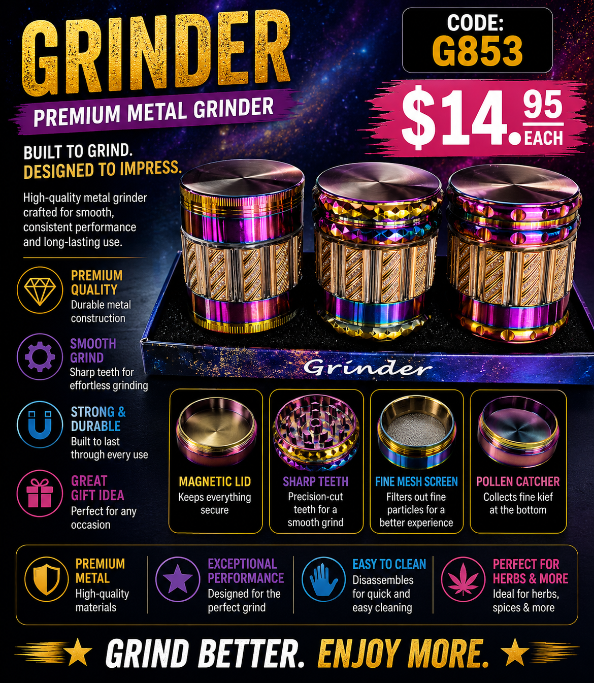 Premium Metal Grinder