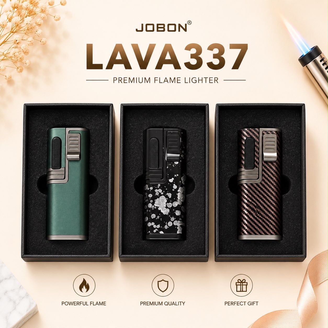 JOBON LAVA337 Premium Flame Lighter