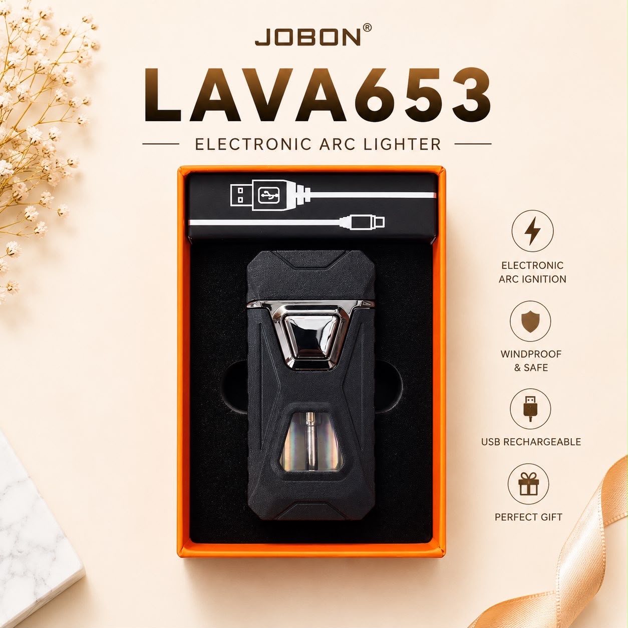 JOBON LAVA653 Electronic Arc Lighter