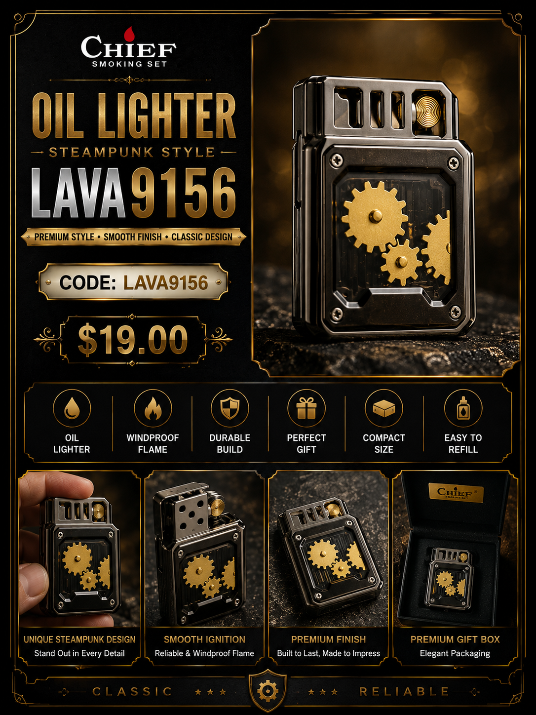 Oil Lighter Steampunk Style