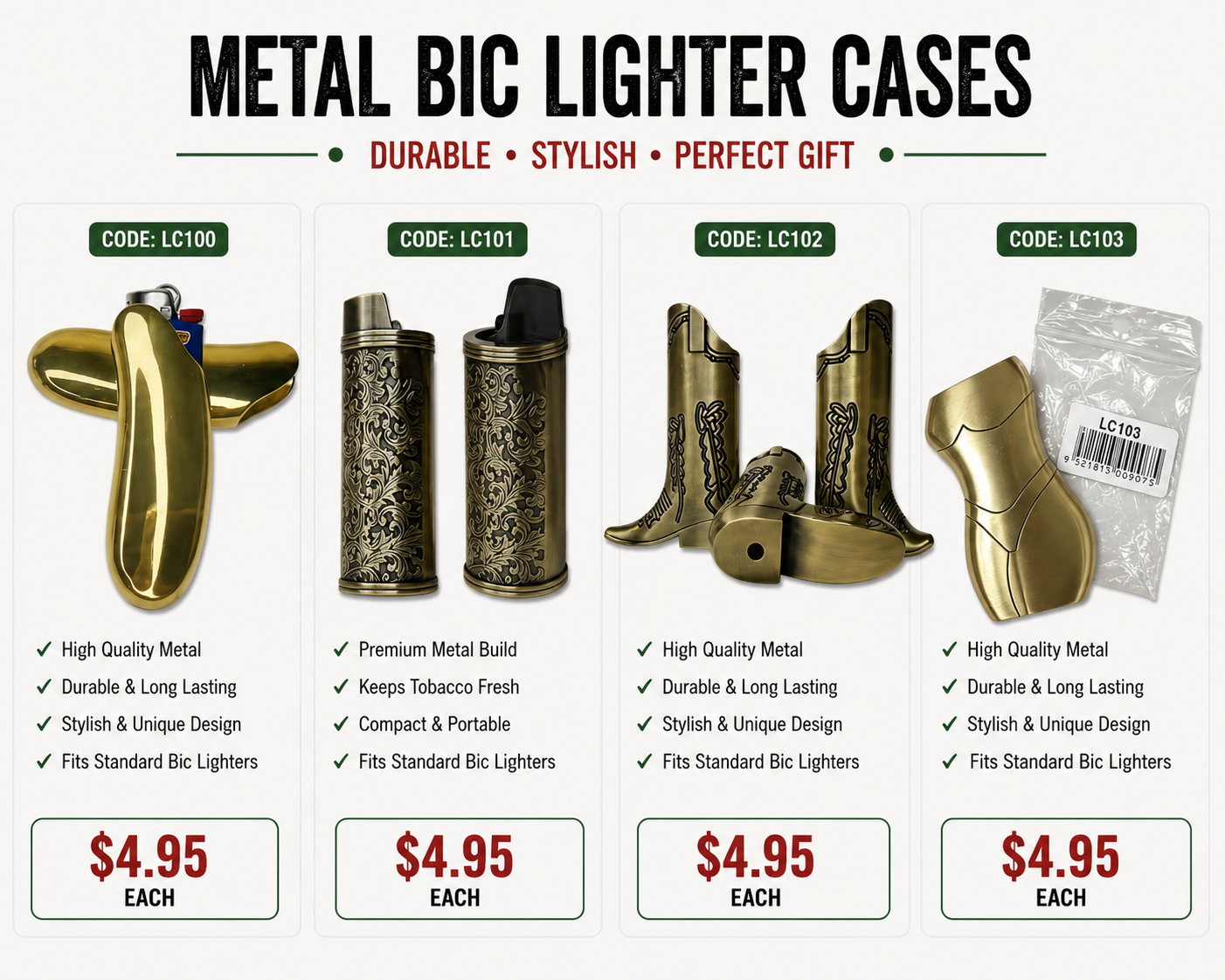Metal Big Lighter Cases