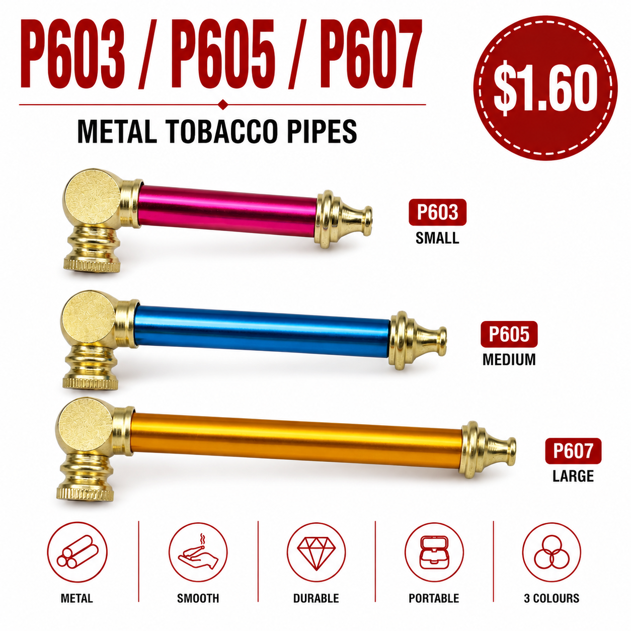 Metal Tobacco Pipes