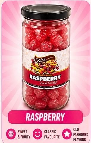 Kiss Raspberry Lolly Jar
