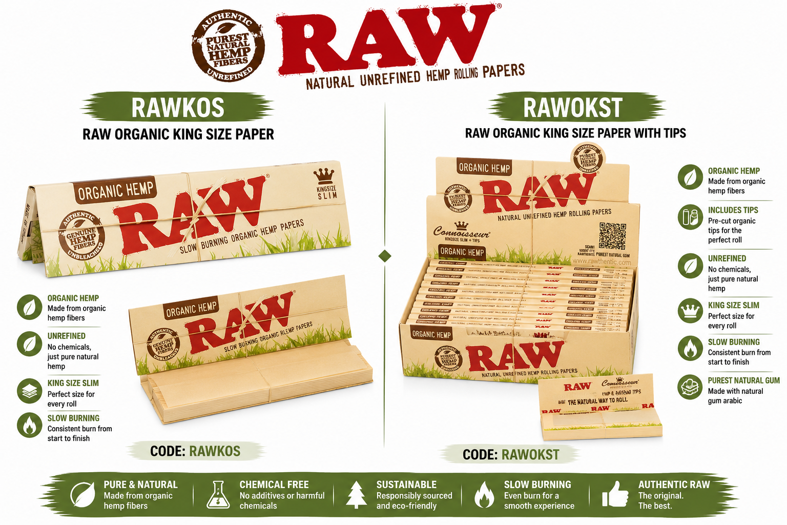 RAW Organic King Size Papers